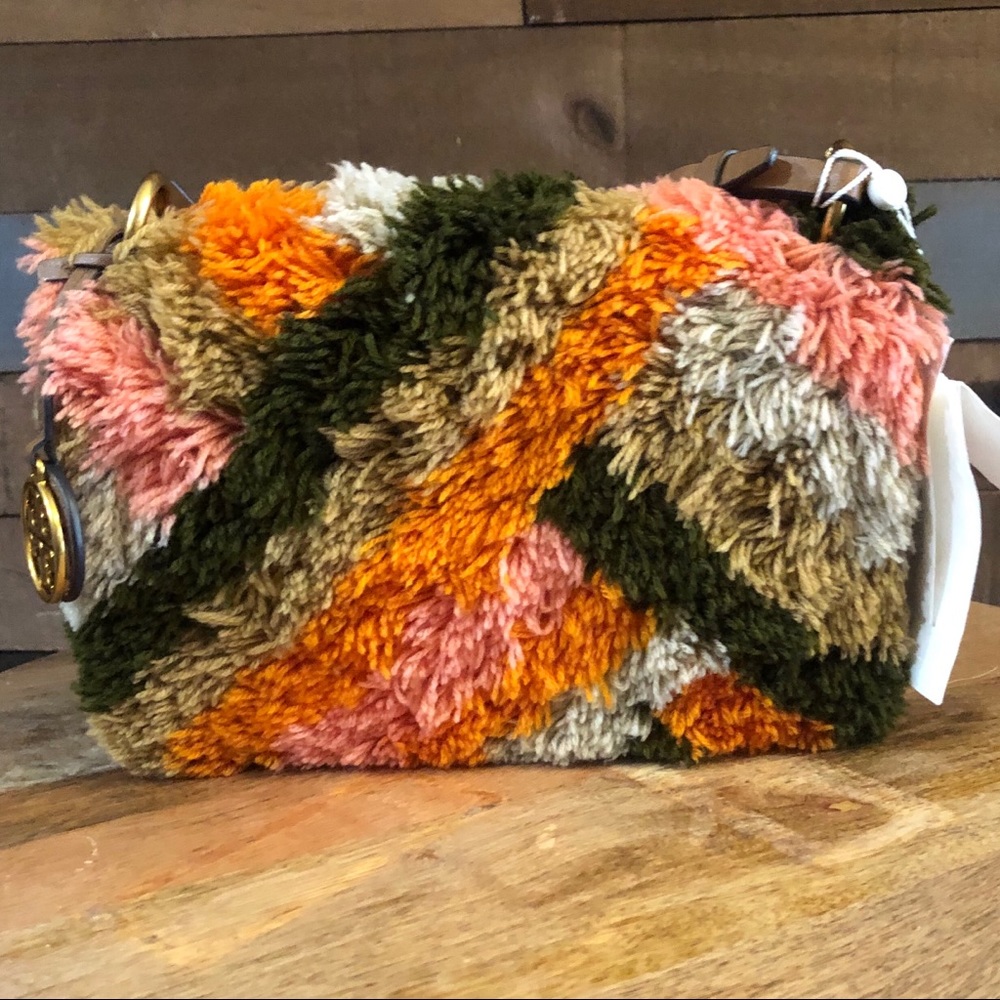 NWT Tory Burch Multicolored Sadie Rug Bag - Picture 9 of 14